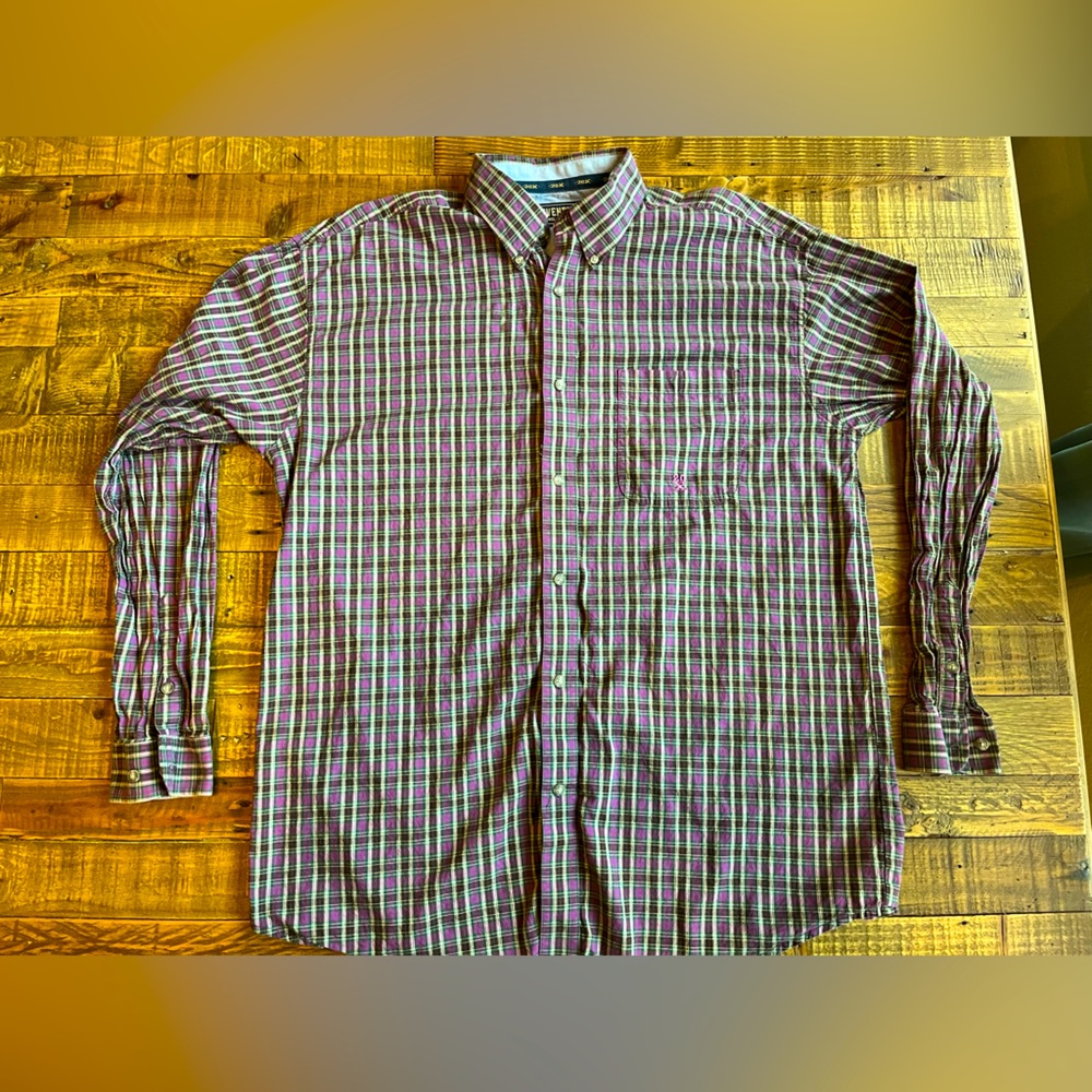 Wrangler Twenty X Shirt Mens XL Red Plaid Western Button Up Embroidered